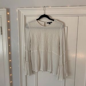 American Eagle Swiss Dot Bell Sleeve Blouse